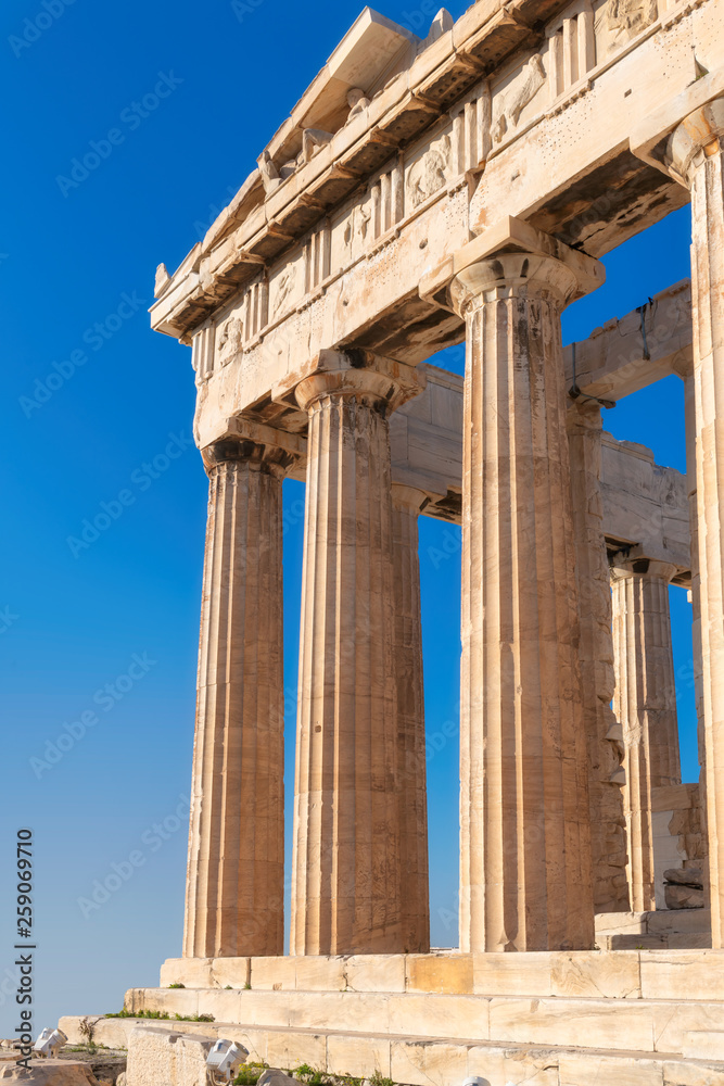 Parthenon temple at sunny day on the Acropolis in Athens, Greece Parthenon temple at sunny day on the Acropolis in Athens, Greece