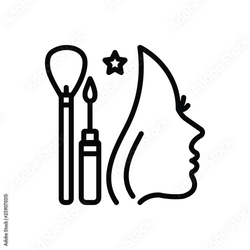 Black line icon for makeover