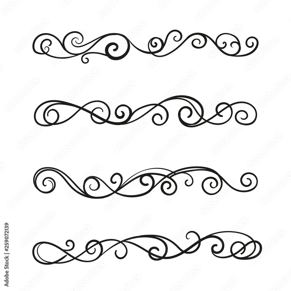 Set of curls and scrolls for design