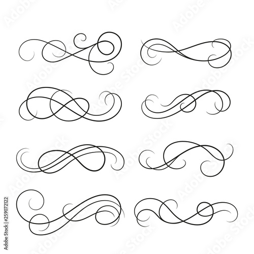 Set of curls and scrolls for design