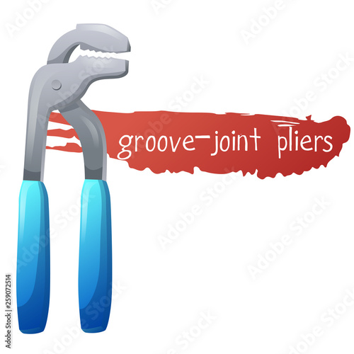 Groove-joint pliers icon in cartoon style. Tools for repair.