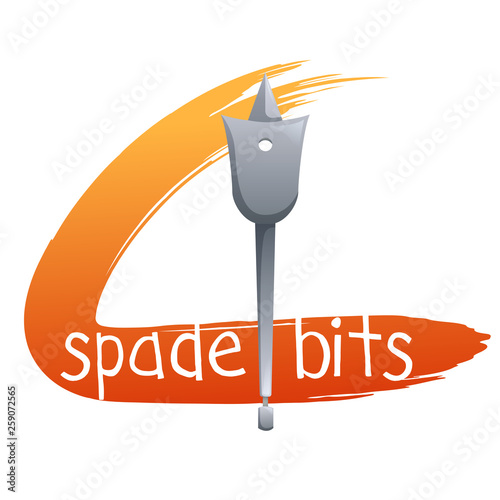 Spade bits icon in cartoon style. Tools for repair.