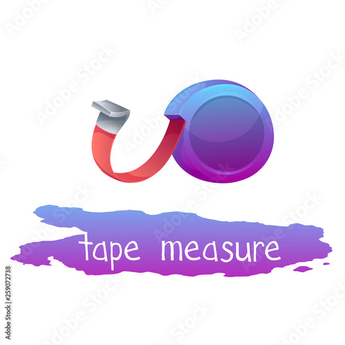 Tape measure icon in cartoon style. Tools for repair.