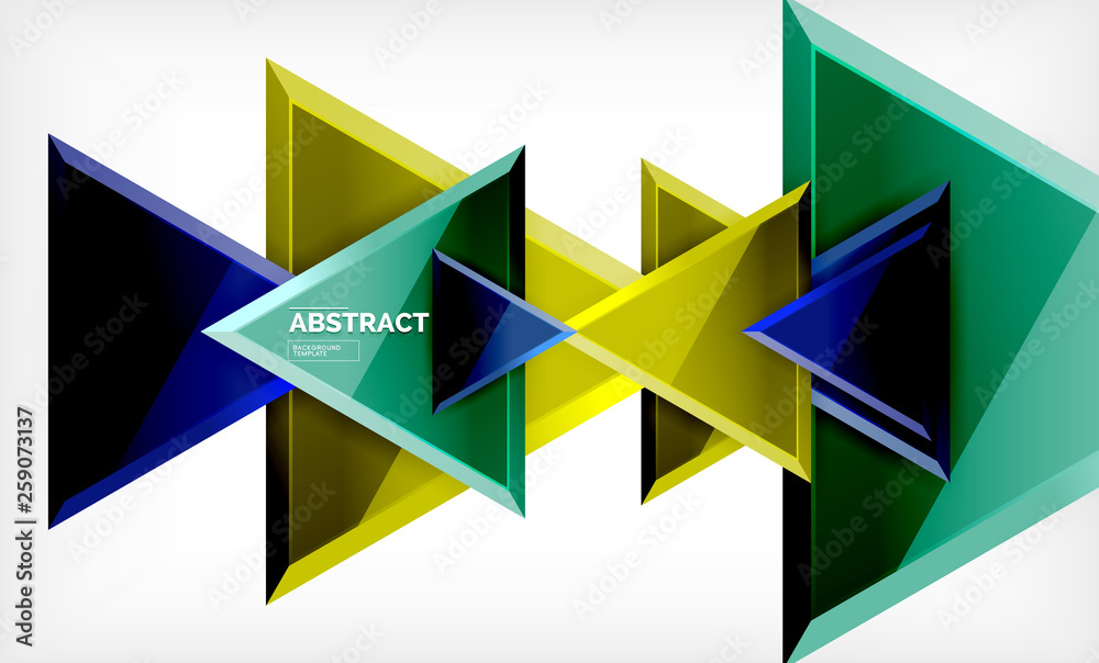 Flying triangles compostion geometric background