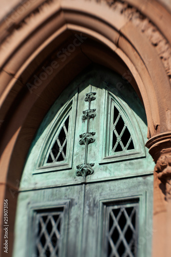 metal door with patina