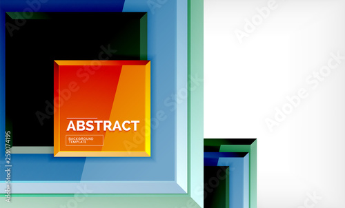Geometric abstract background, modern square design