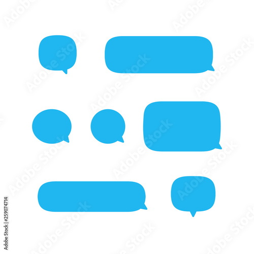 Text speech bubble, message mobile phone vector icon set collection, sms falat design isolated on white background.