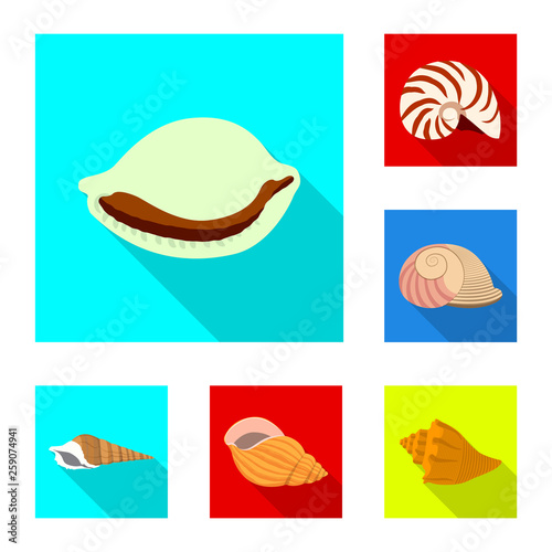 Isolated object of animal and decoration symbol. Collection of animal and ocean stock symbol for web.