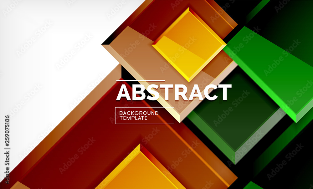 Obraz premium Square abstract background, glossy geometric design