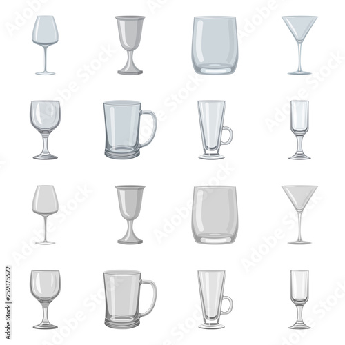 Vector illustration of form and celebration logo. Collection of form and volume stock symbol for web.