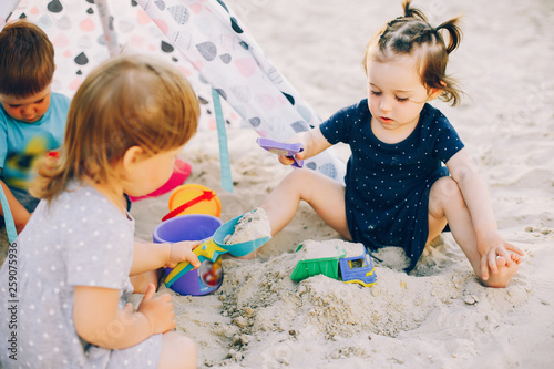 Children in a summer park