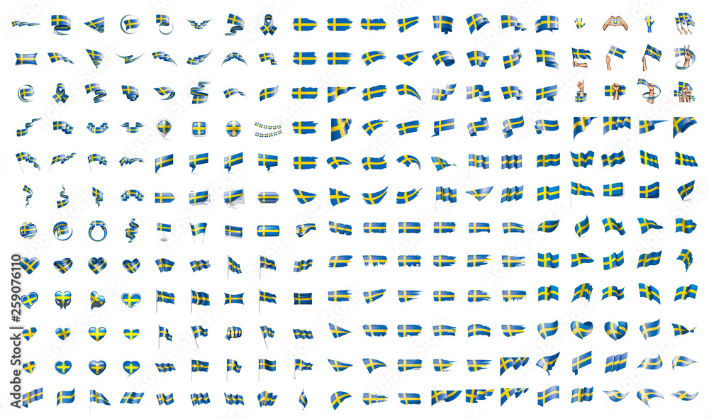 very big collection of vector flags of the Sweden