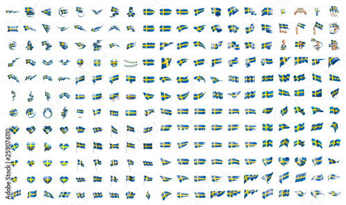 very big collection of vector flags of the Sweden