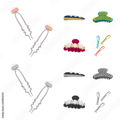 Vector illustration of beauty and fashion logo. Set of beauty and female stock symbol for web.