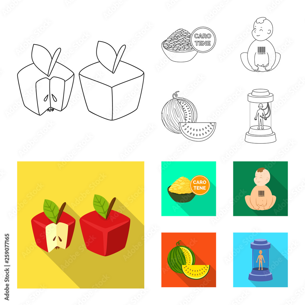 Isolated object of test and synthetic symbol. Collection of test and laboratory stock vector illustration.
