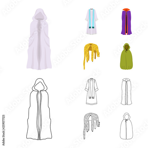 Vector design of material and clothing sign. Collection of material and garment vector icon for stock.