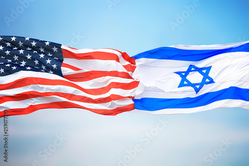 Flags of the USA and Israel
