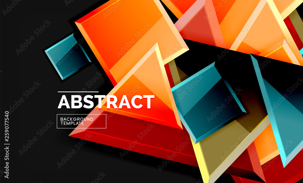 Squares and triangles geometrical background Squares and triangles geometrical background