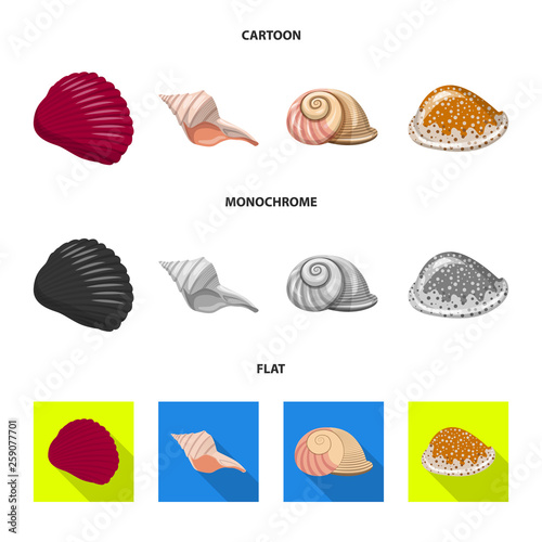 Isolated object of animal and decoration icon. Set of animal and ocean stock vector illustration.