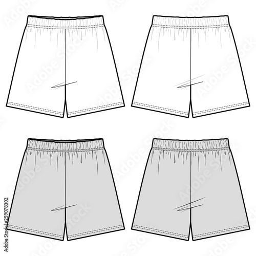 SHORT PANTS fashion flat sketch template