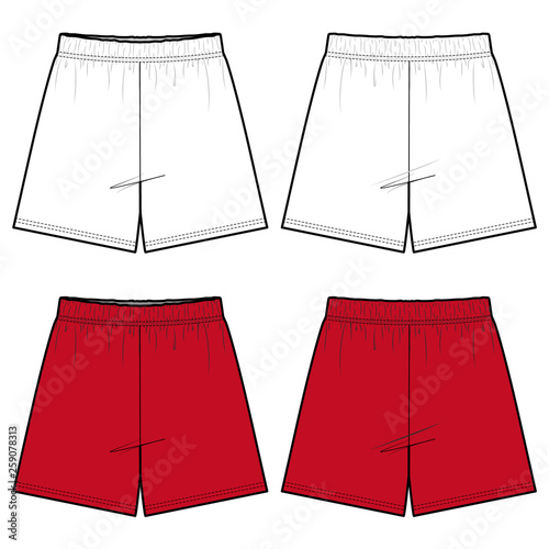 SHORT PANTS fashion flat sketch template