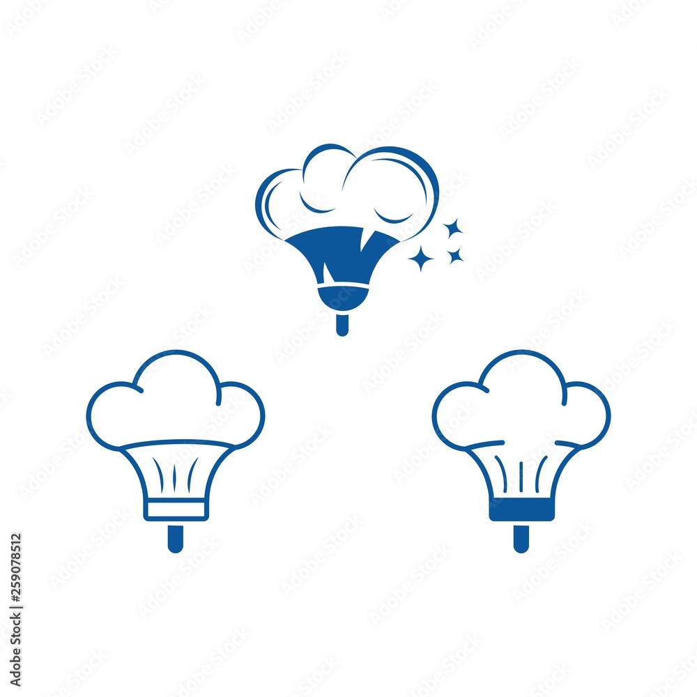 Chef's hat and broom vector illustration Chef's hat and broom vector illustration