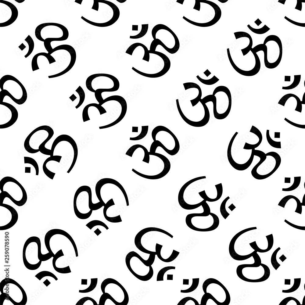 Aum (Om) The Holy Motif Seamless Pattern Aum (Om) The Holy Motif Seamless Pattern