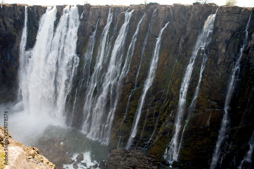 Victoria Falls in severe drought. Rare shot. Mosi-oa-Tunya National park.Zambiya. and World Heritage Site. Africa. Zimbabwe.