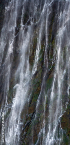Detail of falling water Victoria Falls. Close-up. Mosi-oa-Tunya National park. and World Heritage Site. Africa. Zambiya. Zimbabwe.