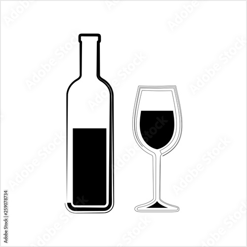 Bottle Of Wine And Glass
