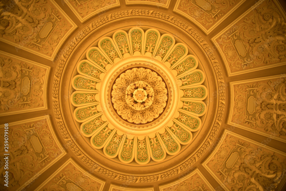 Decorations on a round ceiling