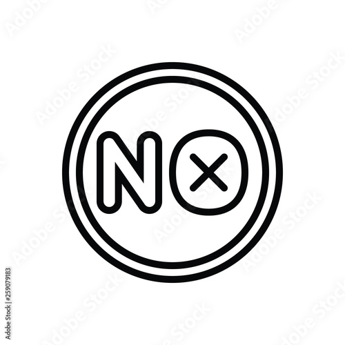 Black line icon for no nope