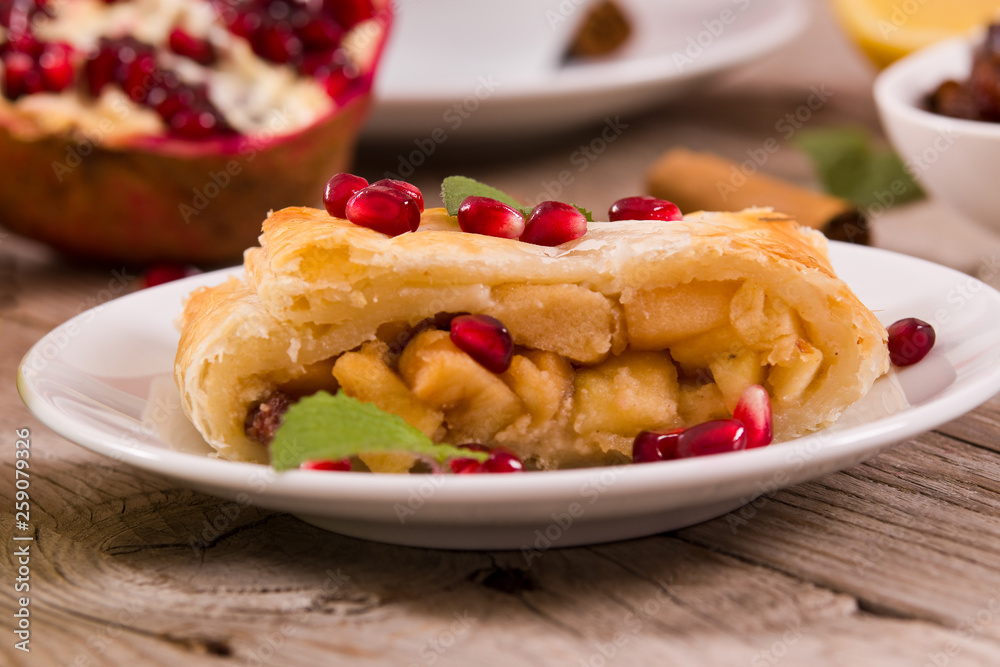 Apple strudel. Apple strudel.