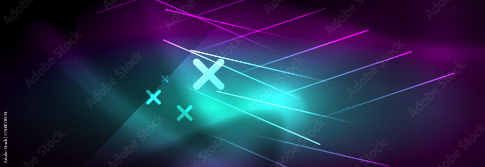 Shiny glowing lights neon color design background