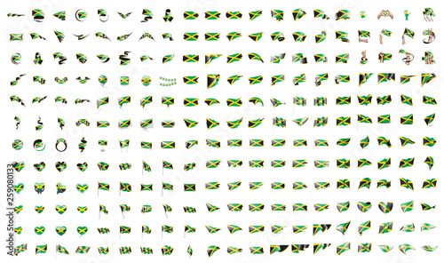 very big collection of vector flags of the Jamaica
