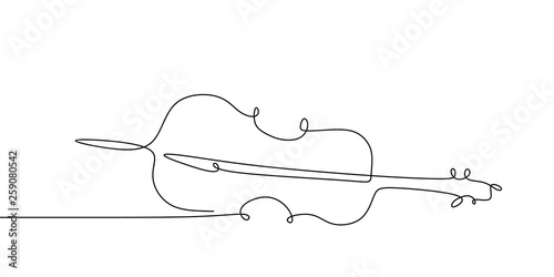 continuous line drawing of a classical musical instrument.