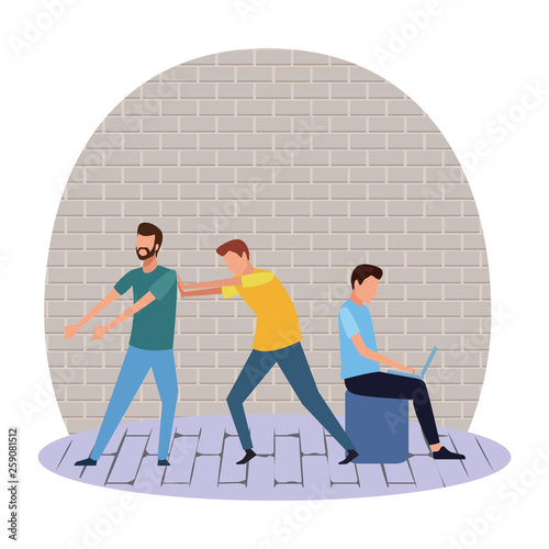 Coworkers teamwork cartoon