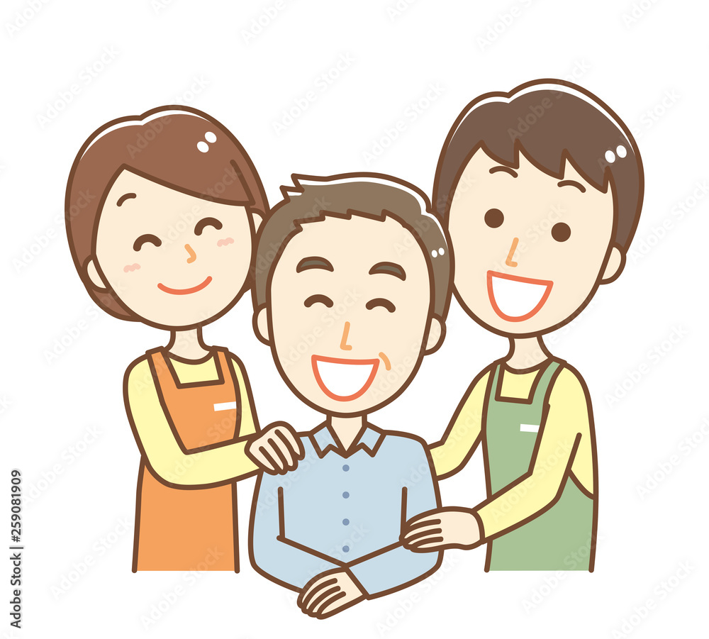 ヘルパーと高齢者　介護イメージ