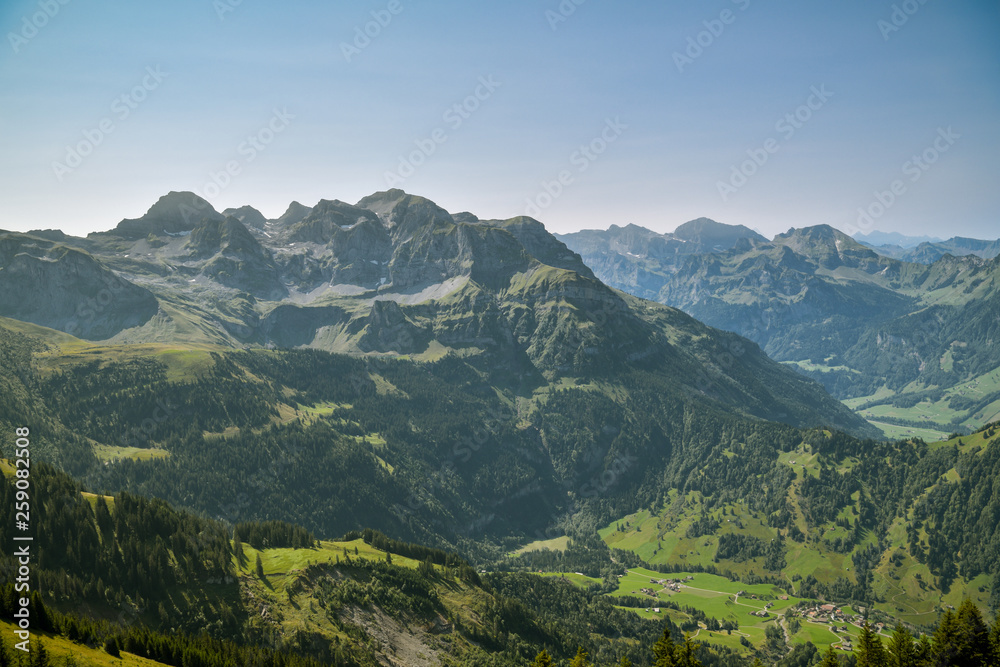 Incredible view on Swiss Alps as seen from Haldigrat in Switzerland
