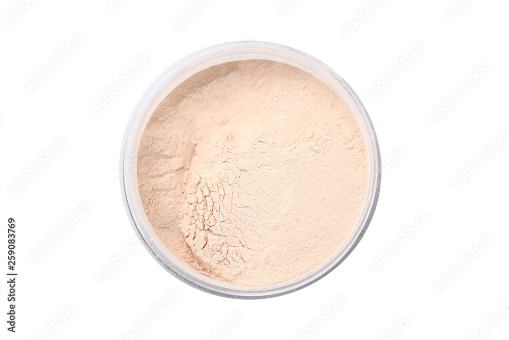 Facial powder on white background Facial powder on white background