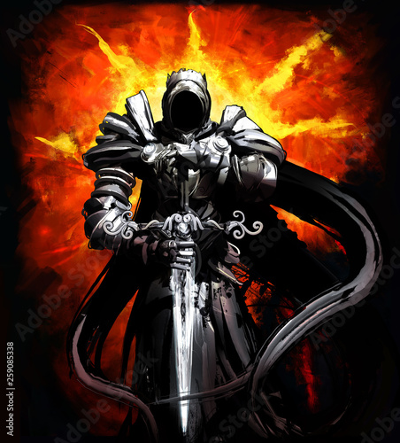 Knight of darkness with a s...