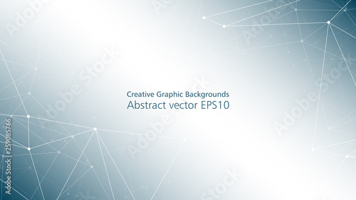 Network new technology presentation concept, graphic dot circles and lines vector background
