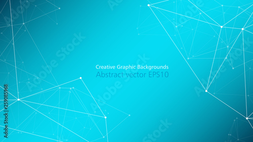 Technology science layout with copy space, geometric pattern vector triangles