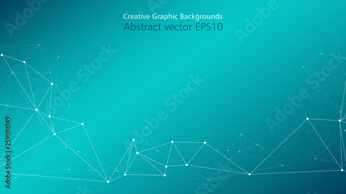 Digital connection structure wires, vector triangles shapes backdrop