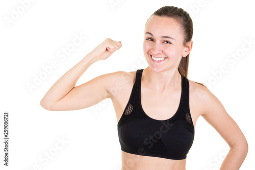 attractive fitness woman trained female body in lifestyle portrait
