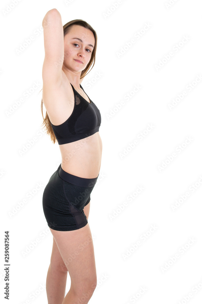 Slender line of beauty young woman body in sport underwear Slender line of beauty young woman body in sport underwear