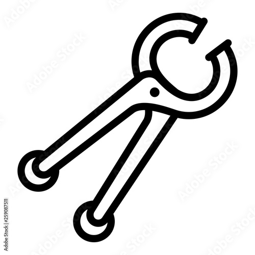 Blacksmith pliers icon. Outline blacksmith pliers vector icon for web design isolated on white background