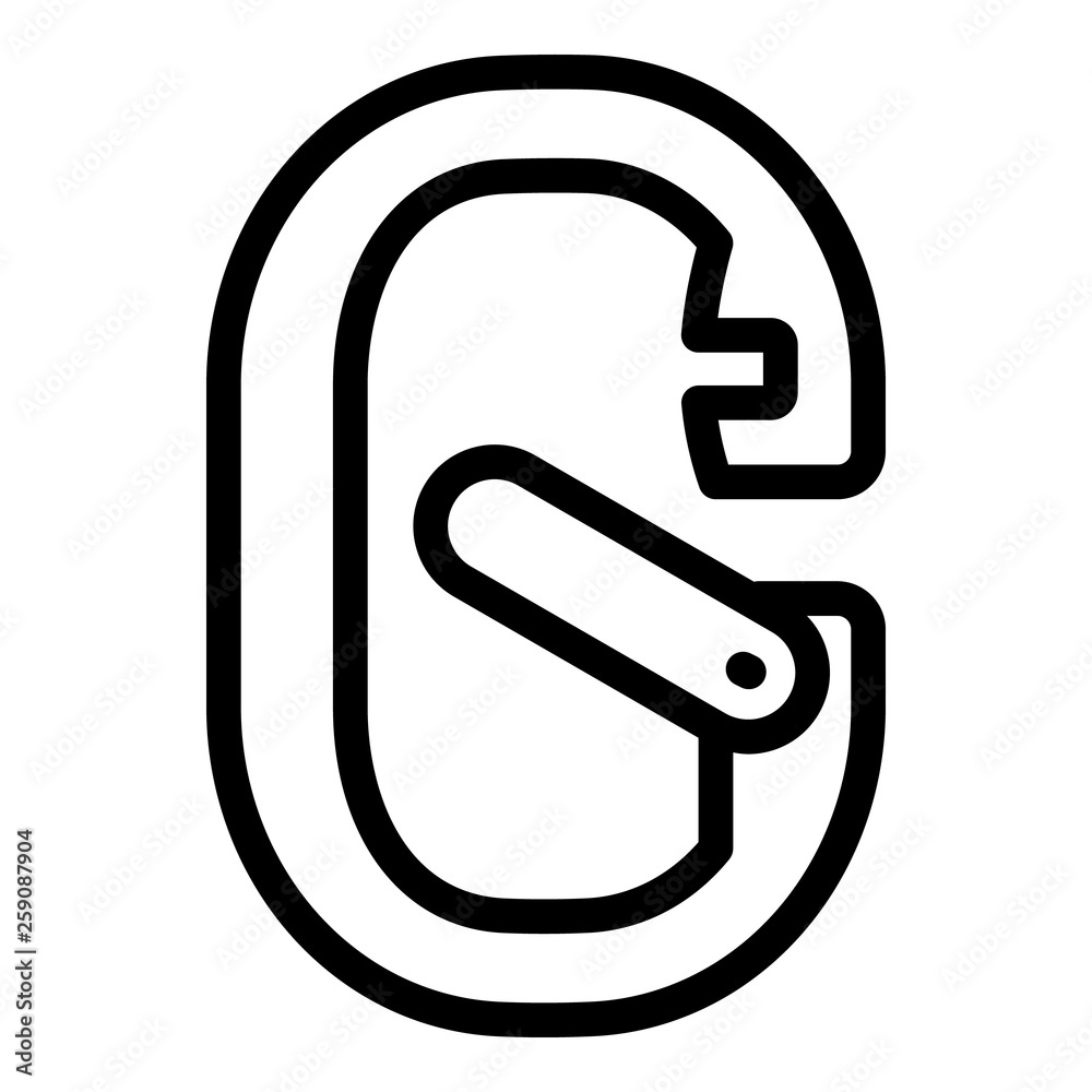 Open carabine icon. Outline open carabine vector icon for web design isolated on white background Open carabine icon. Outline open carabine vector icon for web design isolated on white background