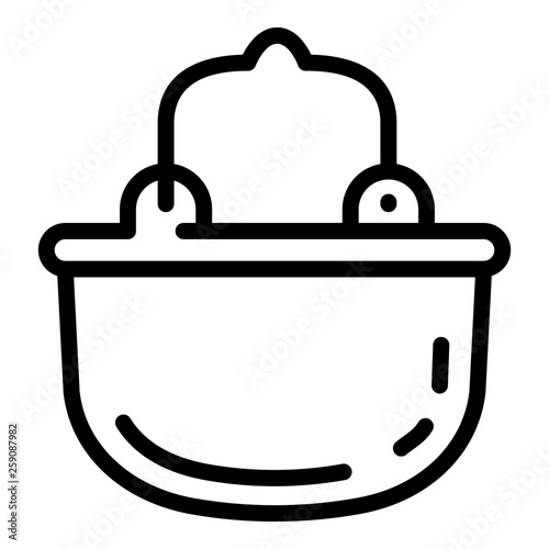 Camp cauldron icon. Outline camp cauldron vector icon for web design isolated on white background