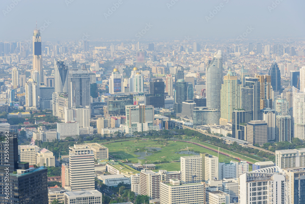 High view of the city / high tower in Bangkok city